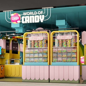 Tùy chỉnh đầy màu sắc bánh kẹo hiển thị đứng bespoke kẹo cửa hàng thiết kế nội thất hiện đại kẹo cửa hàng Gondola kệ - Product Image 2