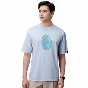 T-shirt imprimé pour homme, 100% coton, tissu en toile respirant, col rond, graphisme élégant de haute qualité, coupe ample pour le sport et la remise en forme - Product Image 1