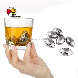 Beeman-cubo de hielo de acero inoxidable 304, para Bar, cena, enfriador, whisky, piedra, forma de balón de fútbol, de Metal