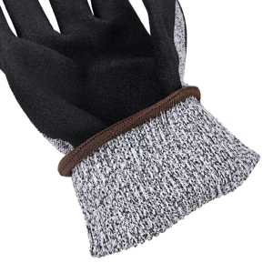 भारी धातु हैंडलिंग और निर्माण के लिए रेतीली पाम कोटिंग के साथ प्रीमियम एन388 स्तर 5 कट प्रतिरोधी दस्ताने - Product Image 5