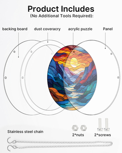 Rompecabezas Acrílico de Diseño de Vidrio Teñido Golden Tide de Mountain Sea, Material de Alta Transparencia para Regalo del Hogar, Venta al por Mayor - Product Image 3