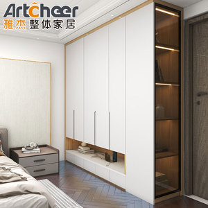 Armoire <span class=keywords><strong>de</strong></span> chambre blanche avec <span class=keywords><strong>lit</strong></span> mezzanine et placards pour le rangement <span class=keywords><strong>de</strong></span> la chambre, style moderne et <span class=keywords><strong>gain</strong></span> <span class=keywords><strong>de</strong></span> <span class=keywords><strong>place</strong></span> - Product Image 2