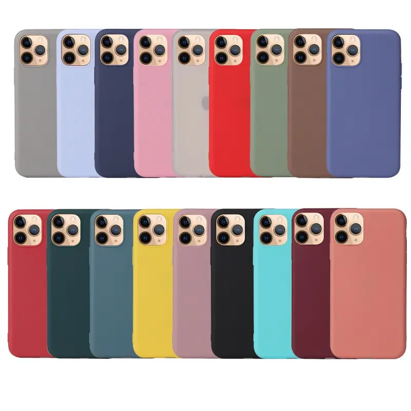 For iPhone 12 TPU Case , Ultra Thin Matte Silicon Candy Color TPU Gel Case For iPhone 12 2020