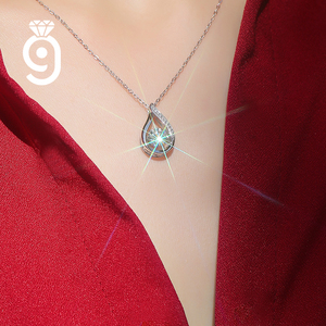 Collier élégant en forme de goutte d'eau, 1 carat de moissanite, argent 925, livraison rapide, collier étincelant pour un rendez-vous galant ou un anniversaire - Product Image 5