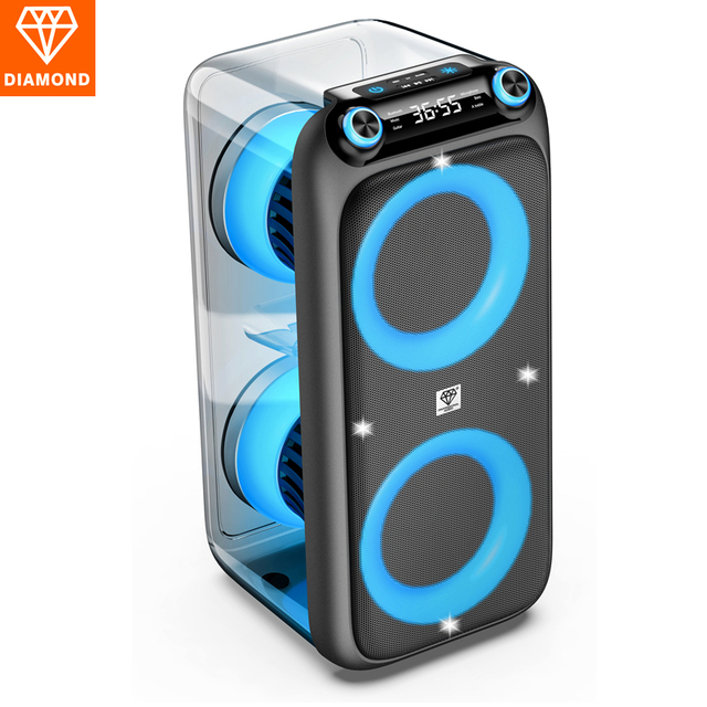 Factory Price Professional Outdoor 60W Combo 2x6.5" Wireless Karaoke Sets PA Speaker System Sound Box Portable Party DJ Speaker