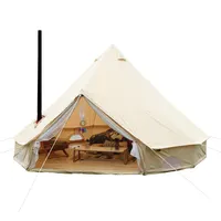 אספקת בד משפחת אוהל קמפינג אוהל חיצוני עבודת ציוד ציד 3m 4m 5m 6m 7m פעמון אוהלים עם ארובה שקע חור