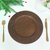 13'' Retro Faux Rattan Onderborden voor Fruit, Snacks, Bruiloften, Restauranttafeldecoratie