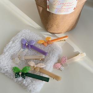 Accessoires pour cheveux en acétate pour femmes, pince à cheveux papillon de 7,5 cm, barrette à cheveux luxueuse avec strass - Product Image 3