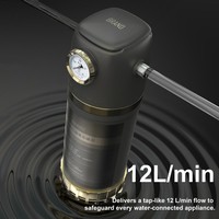 Préfiltre pour toute la maison 1 entrée 3 sorties, boîtier ABS 5L/min, PP+Fibre de carbone+UF, changement de cartouche en une seule touche pour la cuisine