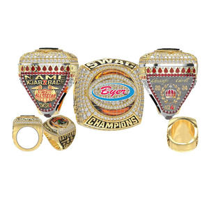 Bagues de championnat de sport en métal émaillé et doré avec logo personnalisé personnalisé - Product Image 4