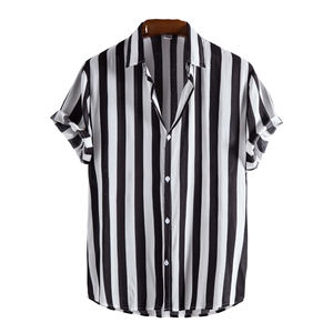 <span class=keywords><strong>Camisa</strong></span> <span class=keywords><strong>de</strong></span> <span class=keywords><strong>Hombre</strong></span> Casual <span class=keywords><strong>de</strong></span> Satén <span class=keywords><strong>de</strong></span> Poliéster, Delgada, <span class=keywords><strong>de</strong></span> <span class=keywords><strong>Manga</strong></span> <span class=keywords><strong>Corta</strong></span>, con Estampado a <span class=keywords><strong>Rayas</strong></span>, Estilo Clásico, Cuello Camisero, Tejida - Product Image 4