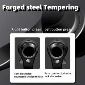 Juego de Llaves de Trinquete de Acero Inoxidable Cromado de Grado Industrial, Métricas, OEM, de Liberación Rápida, con Punta CRV, Reversibles, de 19-21 mm - Product Image 4