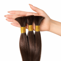 Cheveux humains bruts en vrac pour tressage, cheveux raides doublement étirés pour extensions de tresses afro crépues