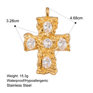 <span class=keywords><strong>Poinçon</strong></span> motif style punk grosse croix charme acier inoxydable vente en gros de haute rétention de couleur DYO pendentif bijoux accessoires - Product Image 6