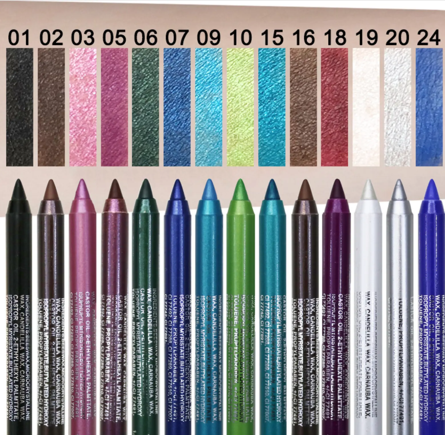 Kozmetik makyaj ürünleri 1 Pc uzun ömürlü renk Eyeliner kalem su geçirmez 14 renkler Eyeliner göz farı kalem
