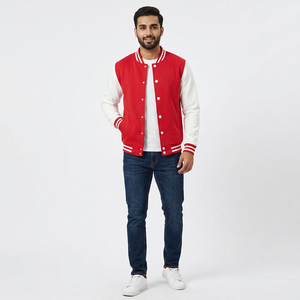 Best Quality Polyester/Cotton Covered Button Embroidery Logo Stand Regular Varsity <b>Jacket</b> <b>Baseball</b> Letterman <b>Jacket</b> <b>for</b> <b>Men</b> - Product Image 1