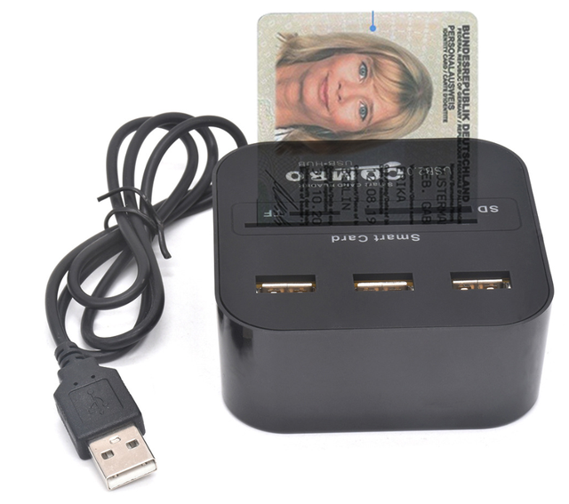 Factory Direct Supply USB ATM CAC SIM DNI IC Smart Card Reader USB HUB SD TF Reader