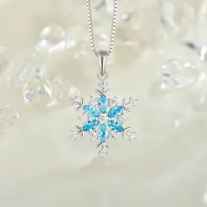 Elegant new arrival multicolor korea style 925 silver color Six Leaf Flower Pendant pendant necklace for women