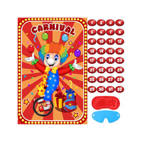 Augenbinden-Spiel Clown Grafik-Poster Aufkleber LT24080501 Typ Party-Poster für Geburtstagsfeier Karneval Hintergrund-Dekoration Party