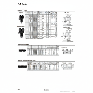 อุปกรณ์นิวเมติกแบบสัมผัสเดียวสำหรับชิ้นส่วนนิวเมติก KAH04-00 - Product Image 1