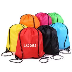 Heavy Duty Custom Logo Color Waterproof Polyester Bags Sports Shoe Gym Sack Durable <b>Drawstring</b> <b>Backpack</b> for Travel - Product Image 1