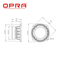 OPRA Haut-parleur de médium-grave en ferrite 5,5 pouces 8 ohms 150W AES 300W Max Bobine vocale 1,5 pouce Audio PA professionnel Haute résolution 90Hz-5kHz