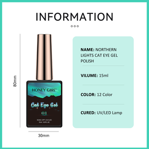 HONEY GIRL Inodore Résine Gelée Perle De Verre Paillettes Coloré Cateye UV Vernis À Ongles Gel Collection HEMA Free Magnetic Cat Eye - Product Image 2