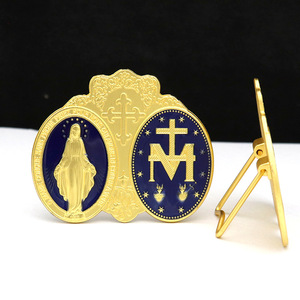 Médaille <span class=keywords><strong>Miraculeuse</strong></span> Catholique Personnalisée en Émail Doré Vierge Marie, Chapelet Pliable 1830 pour Autel Domestique, Église, Baptême, Cadeau Religieux - Product Image 2