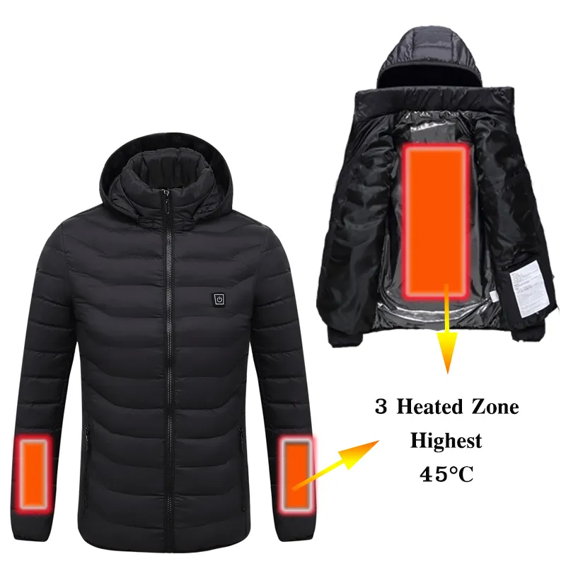 Veste chauffante électrique thermique de haute qualité à 9 zones de chauffage avec batterie USB logo personnalisé pour hommes et bouffi matelassé vierge