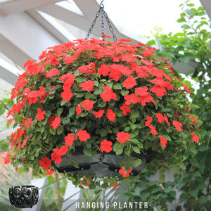 Lampadaire de jardin vertical décoratif, pots de fleurs suspendus en plastique noir, durables, pour intérieur et extérieur - Product Image 1