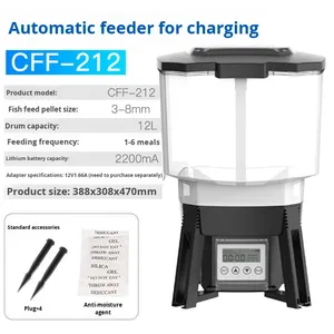 SUNSUN Distributeur automatique de nourriture pour poissons et carpes koï en plastique solaire, alimentation programmée intelligente, intérieur/extérieur, 110-240V, grande surface - Product Image 6