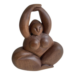 Scultura Artigianale in Legno di Mango a Forma di Figurina Seduta per Arredamento Casa, Scaffale Soggiorno, Tavolino da Caffè Ufficio - Product Image 2