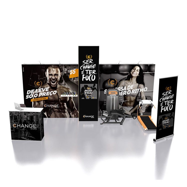 Таможня напечатала татуировки полного цвета алюминиевый быстрая сборка модульной выставочный pop up Портативные стенды