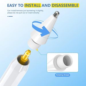 หัวปากกาเปลี่ยนสำหรับ <span class=keywords><strong>Apple</strong></span> <span class=keywords><strong>Pencil</strong></span> Pro/<span class=keywords><strong>รุ่น</strong></span>ที่ 1 และ 2/USB-C, หัวปากกาโลหะแบบปากกา ทนทานต่อการสึกหรอ หัวปากกาสไตลัส - Product Image 4