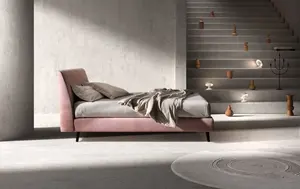 Cama de Diseño Italiano Directamente de Fábrica China, Cabecera Tapizada, Estructura de Listones, Espacio de Almacenamiento, Gran Comodidad - Product Image 5