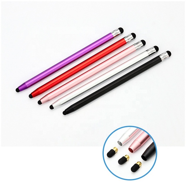2 in 1 Rubber Tips Capacitive Stylus Pencil Touch Screen Drawing Pen for iPhone iPad Xiaomi Huawei Android Phone Tablet