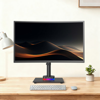 Support d'écran KHCOOHOO à ressort à gaz RGB 32 pouces, bras réglable, USB intégré, support de bureau VESA, inclinaison à 90 degrés, nouveau pour la maison, le bureau et le gaming