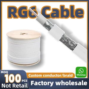 Câble coaxial triple blindage haute performance 75 ohms RG6 pour connexion d'<span class=keywords><strong>antenne</strong></span> TV <span class=keywords><strong>satellite</strong></span> CATV - Product Image 1