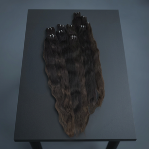 Extensions de cheveux humains Remy indiens 100 % naturels Excellence Hair, noirs, ondulés, double épaisseur, trame machine, 100 g/pièce, peuvent être permanentés - Product Image 6