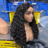 Perruque 100% Cheveux Humains, Frontale Complète 13*4, Dentelle Transparente, Double Tirage, Cheveux Humains Bruts Birmans Bouclés, Sans Colle, Perruques Full HD Lace