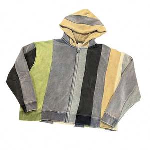 Custom Vintage Wash Zip up <b>Hoodie</b> Heavy Weight Baggy Zip up Color Blended <b>Hoodie</b> for Men - Product Image 5
