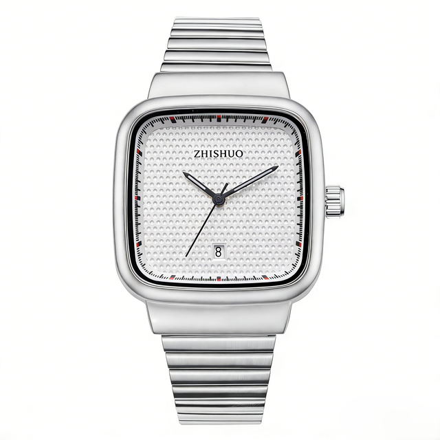 Wholesale Luxury Men's Square Stainless Steel Watch New Style Classic Quartz Movement Water Resistant 36mm Dial Diameter Sport