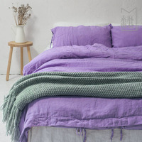 Vente en gros de linge de lit de luxe de style européen en lin français 100% naturel, couleur unie jaune gingembre, lavé à la pierre, écologique, pour adultes