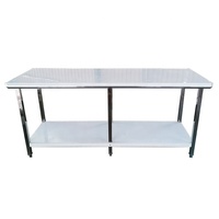 Table de travail modulaire extensible en acier inoxydable industriel 201/304, capacité de charge de 300 kg/m, pour grandes cuisines