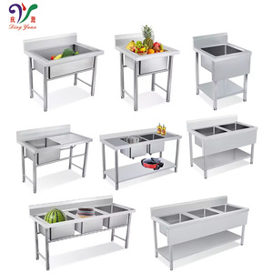 Fregadero <span class=keywords><strong>de</strong></span> Cocina <span class=keywords><strong>de</strong></span> Acero Inoxidable <span class=keywords><strong>con</strong></span> Tres Tazones y <span class=keywords><strong>Patas</strong></span>, Diseño Nuevo para Restaurantes, Hoteles y Cocinas Comerciales - Product Image 4