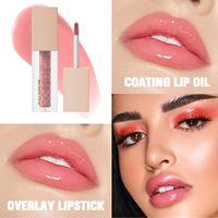 Brillant à Lèvres Haute Brillance Longue Durée 5 ml avec Acide Hyaluronique Liquide, Paillettes Imperméables, Transparent, Hydratant et Brillant