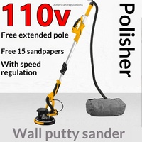 Vente directe transfrontalière Ponceuse murale pliable 110V norme US à vitesse variable avec aspiration intégrée pour la collecte des poussières
