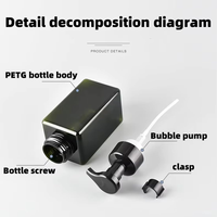 Flacon pompe en plastique PETG pour cosmétiques avec design sérigraphié pour sérum et lotion nettoyante visage, mains et corps