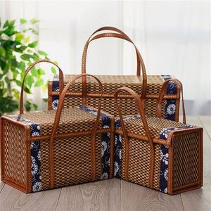 Acheter Panier de pique-nique <span class=keywords><strong>en</strong></span> ligne tissé stockage Shopping gris sac à dos rustique refroidisseur couleurs plage personnes terres fin cylindre - Product Image 4