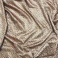 Tissu 95% polyester 5% élasthanne, lisse, doux, brillant, satiné, imprimé léopard, extensible, pour robe